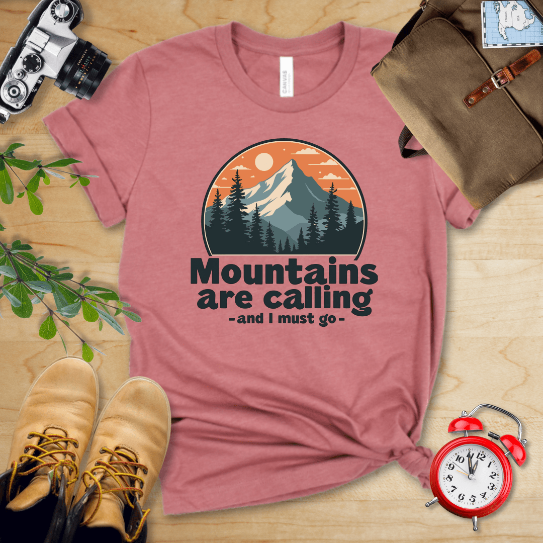 Printify T-Shirt Heather Mauve / S Mountains are Calling