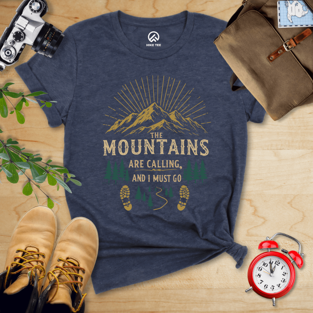 Hike Tee T-Shirt Heather Navy / S Mountains Calling Shirt