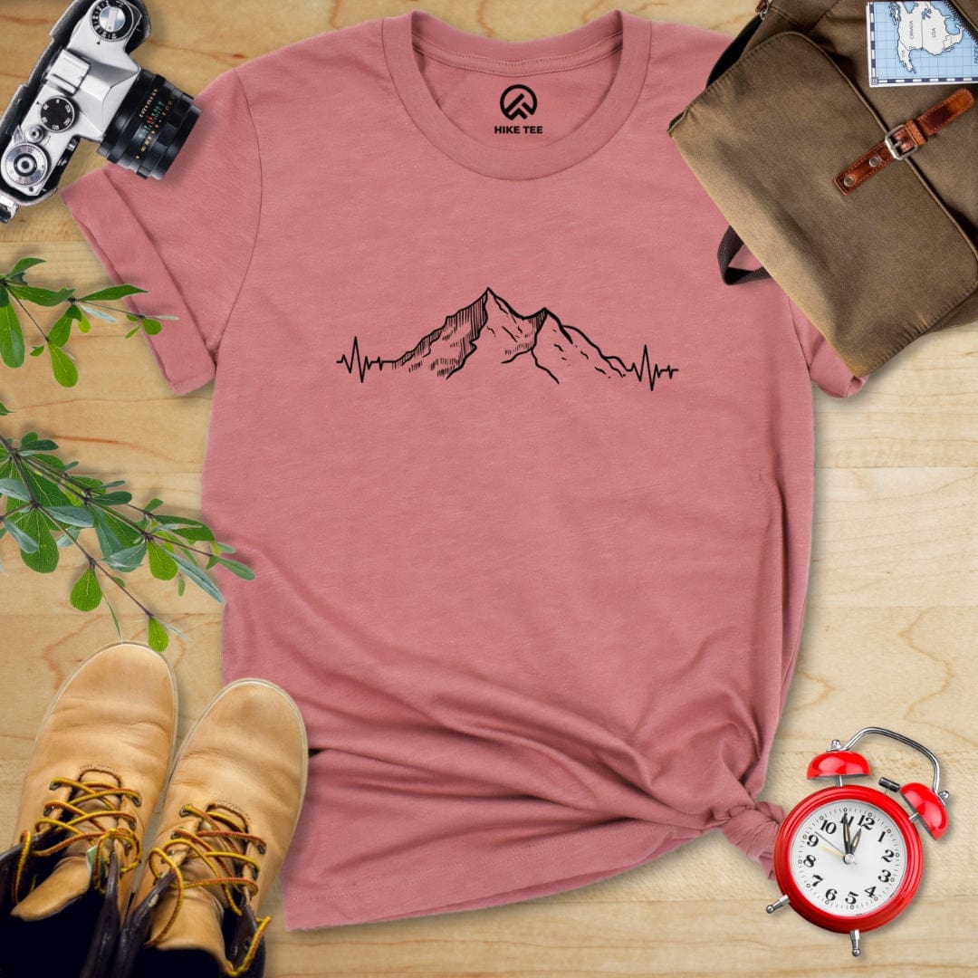 Hike Tee T-Shirt Heather Mauve / S Mountains Heart Rate Shirt