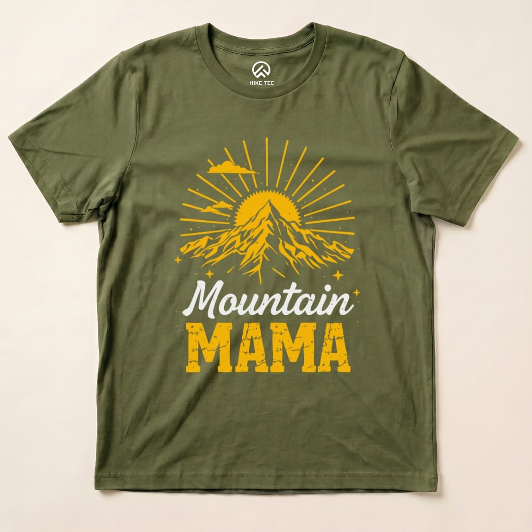 Hike Tee T-Shirt Military Green / S Mountains Mama