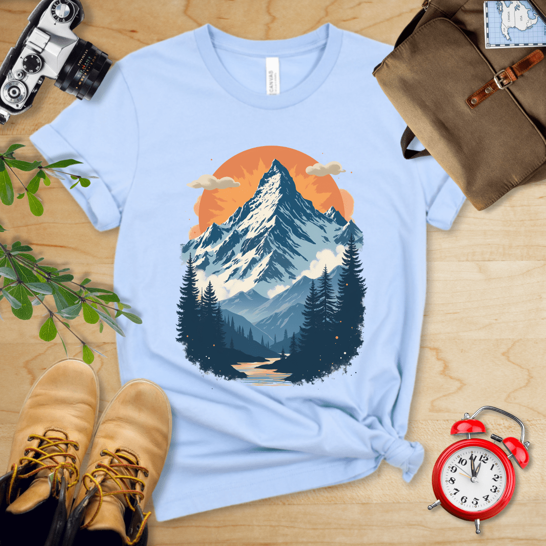 Printify T-Shirt Baby Blue / S Mountains Shirt