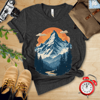 Printify T-Shirt Dark Grey Heather / S Mountains Shirt