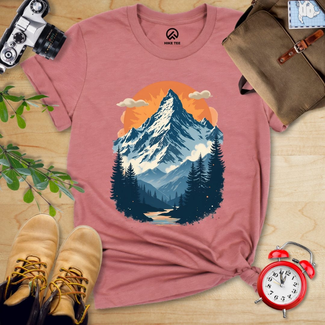 Hike Tee T-Shirt Heather Mauve / S Mountains Shirt