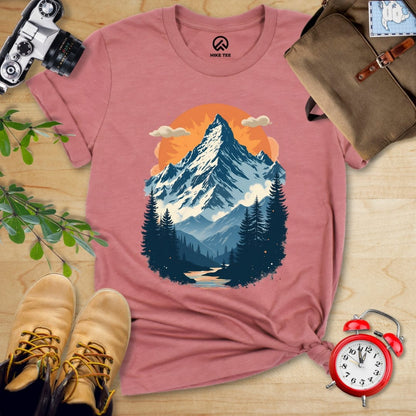 Hike Tee T-Shirt Heather Mauve / S Mountains Shirt