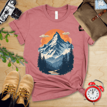 Printify T-Shirt Heather Mauve / S Mountains Shirt