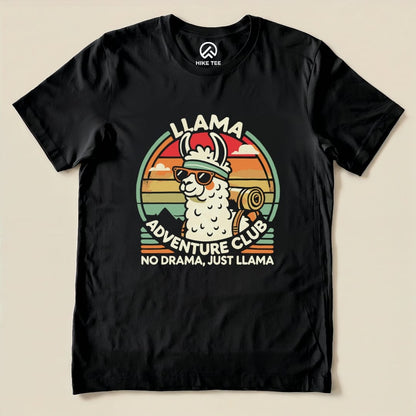 No Drama Just LLama Club Shirt Hike Tee T-Shirt Black / S