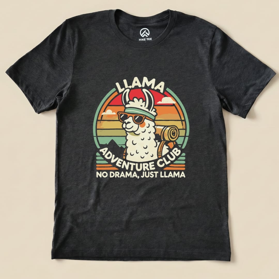 No Drama Just LLama Club Shirt Hike Tee T-Shirt Dark Grey Heather / S