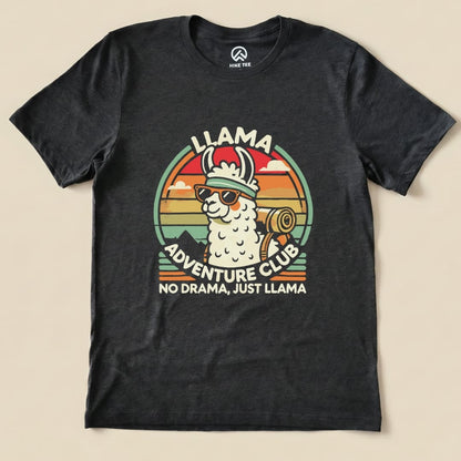 No Drama Just LLama Club Shirt Hike Tee T-Shirt Dark Grey Heather / S