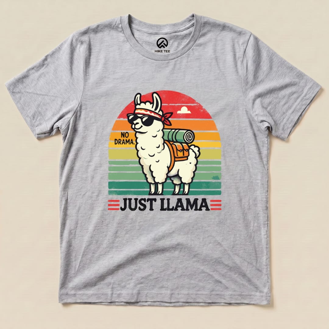 No Drama Just Llama Shirt Hike Tee T-Shirt Athletic Heather / S