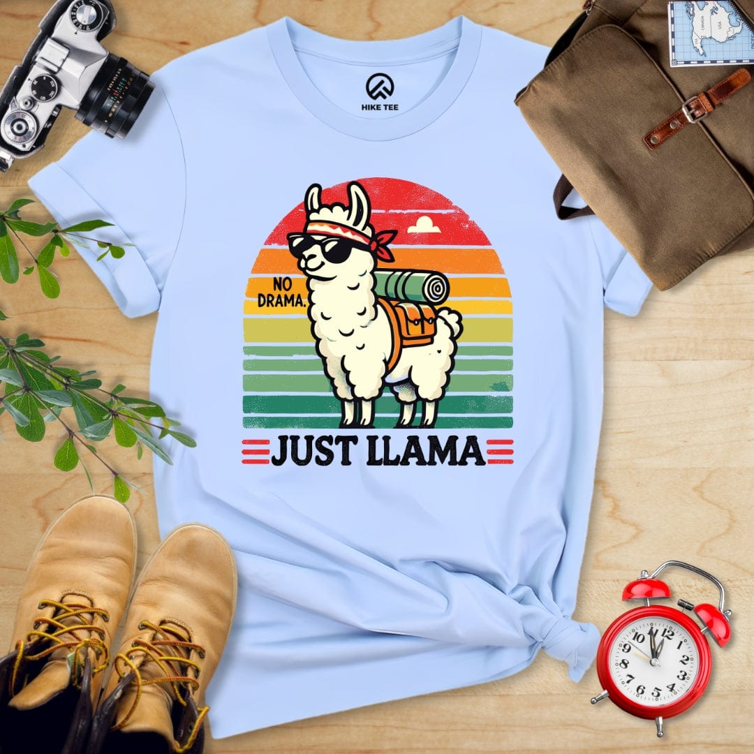 Hike Tee T-Shirt Baby Blue / S No Drama Just Llama Shirt