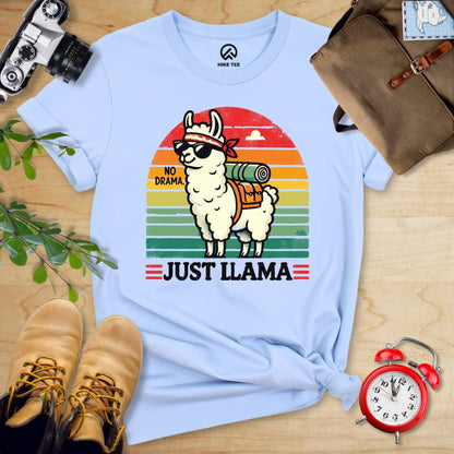 Hike Tee T-Shirt Baby Blue / S No Drama Just Llama Shirt