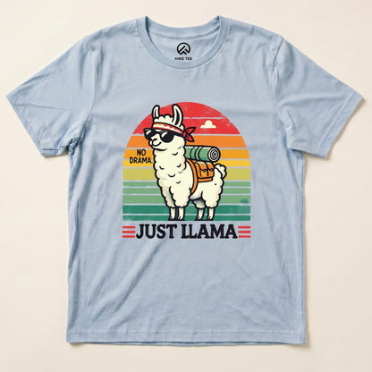 No Drama Just Llama Shirt Hike Tee T-Shirt Baby Blue / S