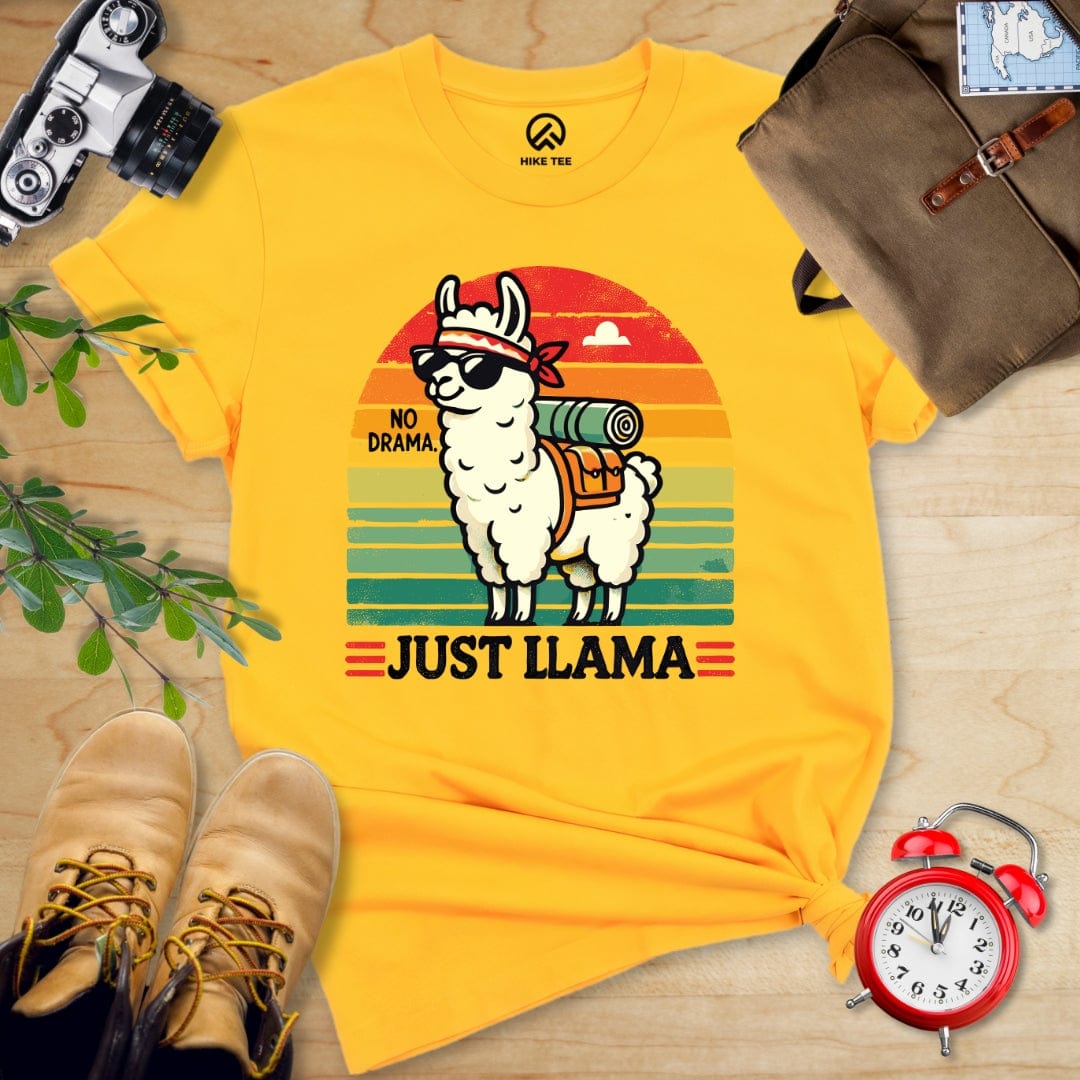 Hike Tee T-Shirt Gold / S No Drama Just Llama Shirt