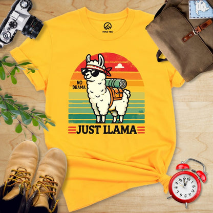 Hike Tee T-Shirt Gold / S No Drama Just Llama Shirt