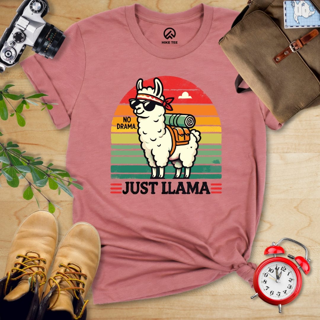 Hike Tee T-Shirt Heather Mauve / S No Drama Just Llama Shirt