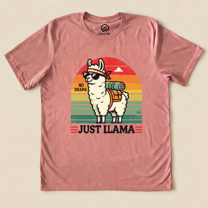 No Drama Just Llama Shirt Hike Tee T-Shirt Heather Mauve / S