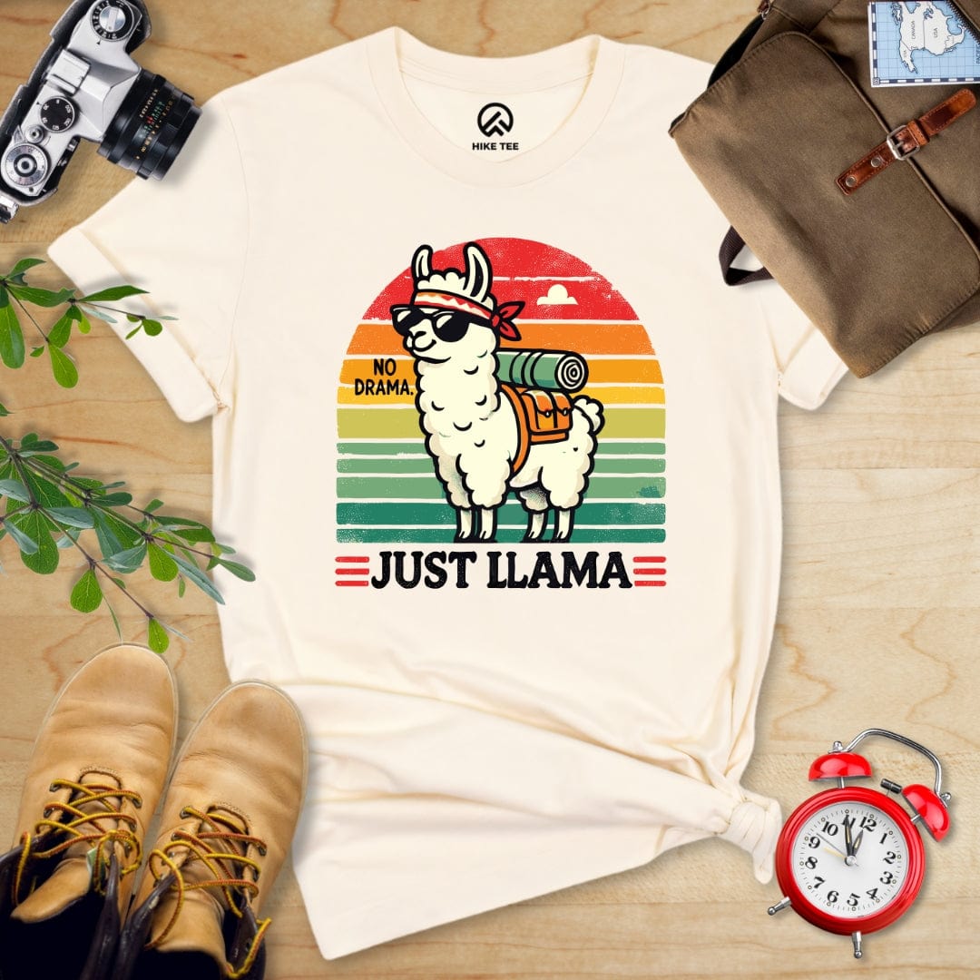 Hike Tee T-Shirt Natural / S No Drama Just Llama Shirt