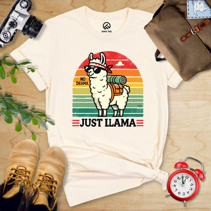Hike Tee T-Shirt Natural / S No Drama Just Llama Shirt