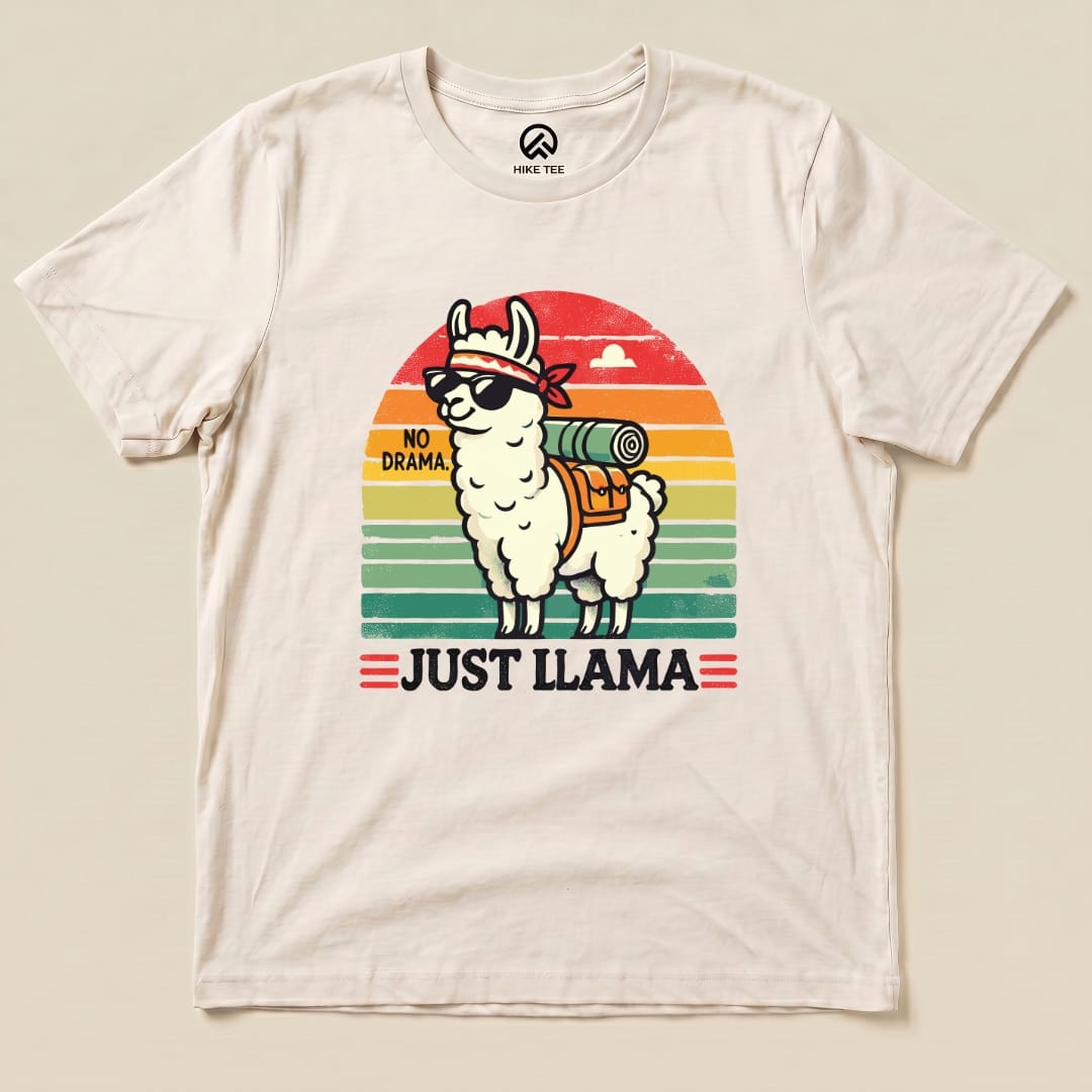 No Drama Just Llama Shirt Hike Tee T-Shirt Natural / S