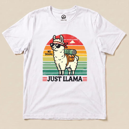 No Drama Just Llama Shirt Hike Tee T-Shirt White / S