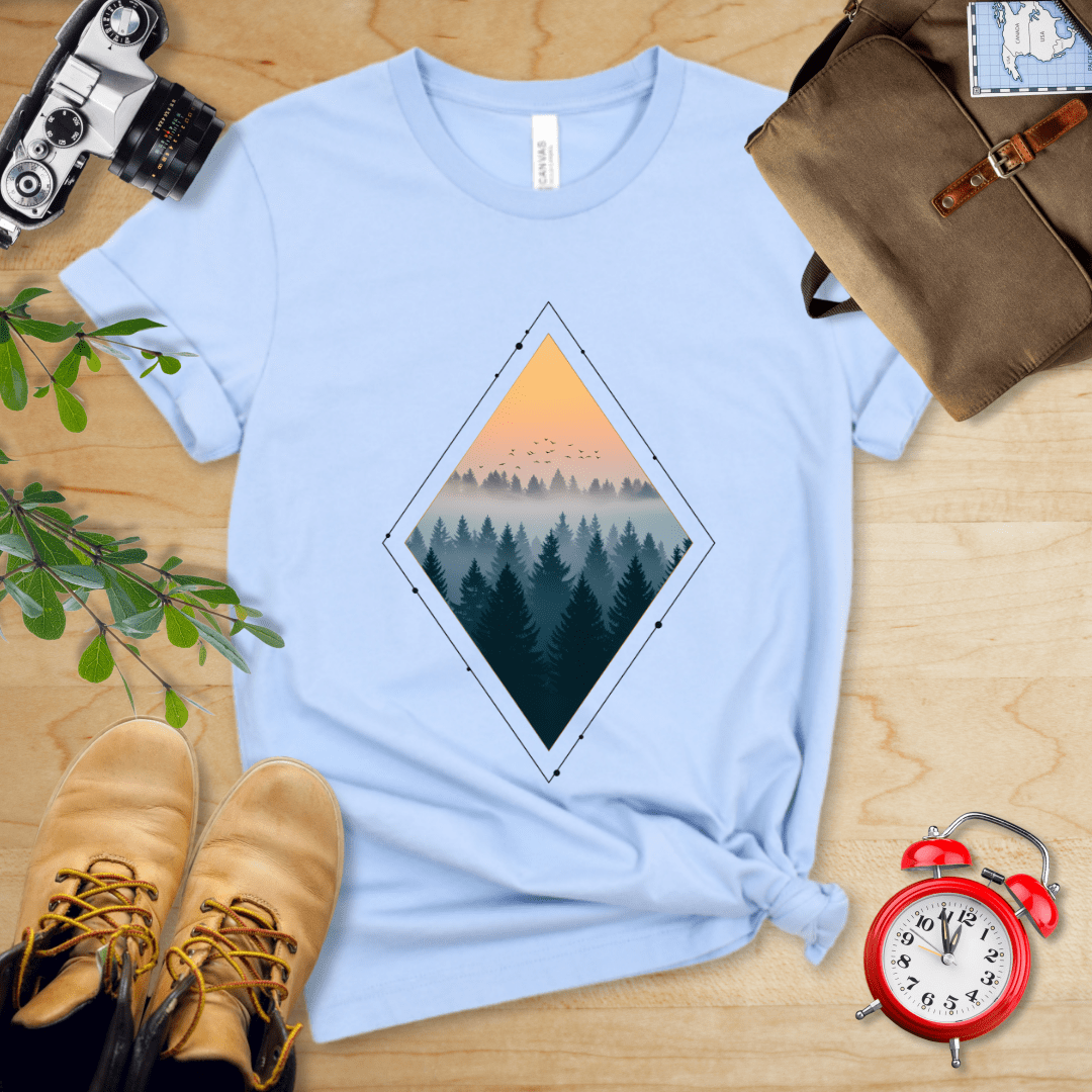 Hike Tee T-Shirt Baby Blue / S Nostalgic Forest Shirt