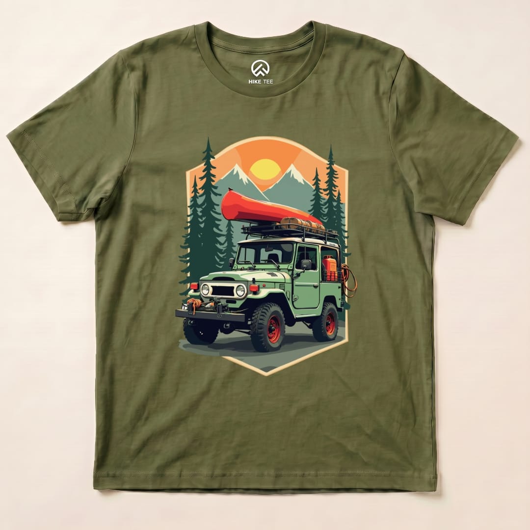 Offroad Adventure Shirt Hike Tee T-Shirt Military Green / S