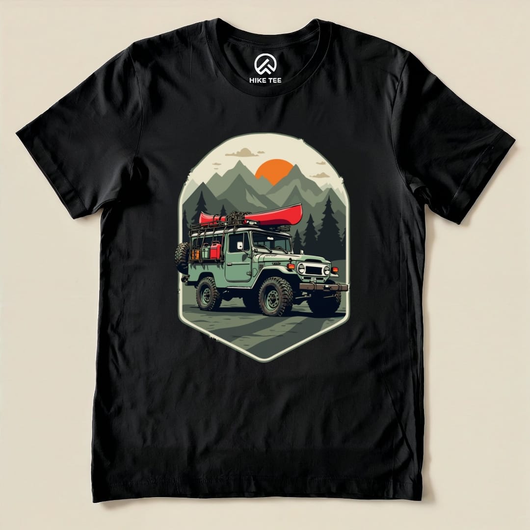 Offroad with Canoe Shirt Hike Tee T-Shirt Black / S
