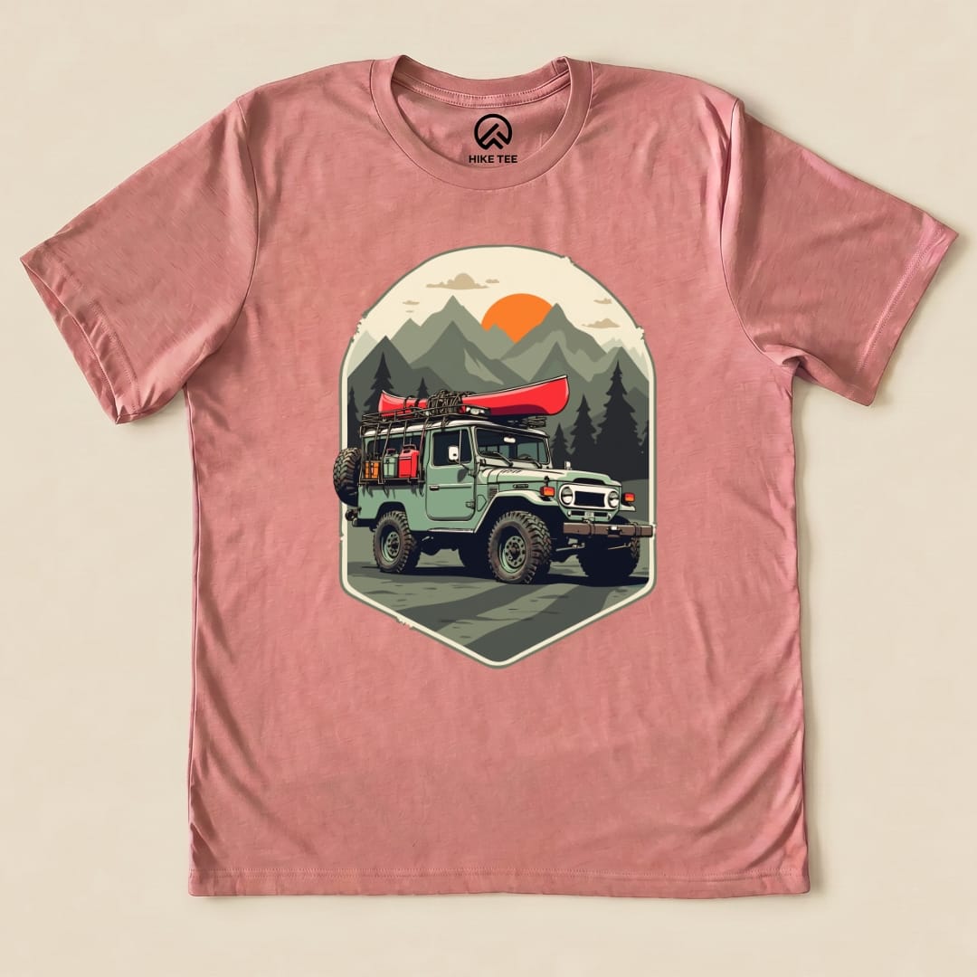 Offroad with Canoe Shirt Hike Tee T-Shirt Heather Mauve / S
