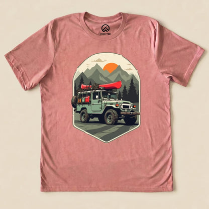 Offroad with Canoe Shirt Hike Tee T-Shirt Heather Mauve / S