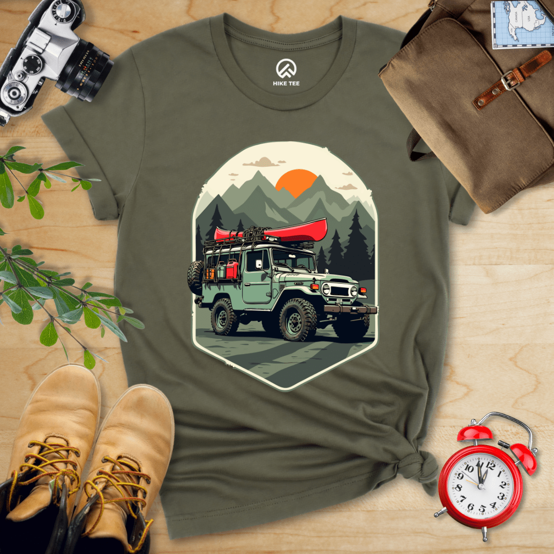 Hike Tee T-Shirt Military Green / S Offroad with Canoe Shirt