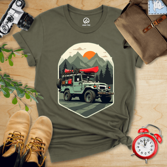 Hike Tee T-Shirt Military Green / S Offroad with Canoe Shirt