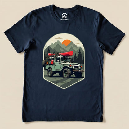Offroad with Canoe Shirt Hike Tee T-Shirt Navy / S