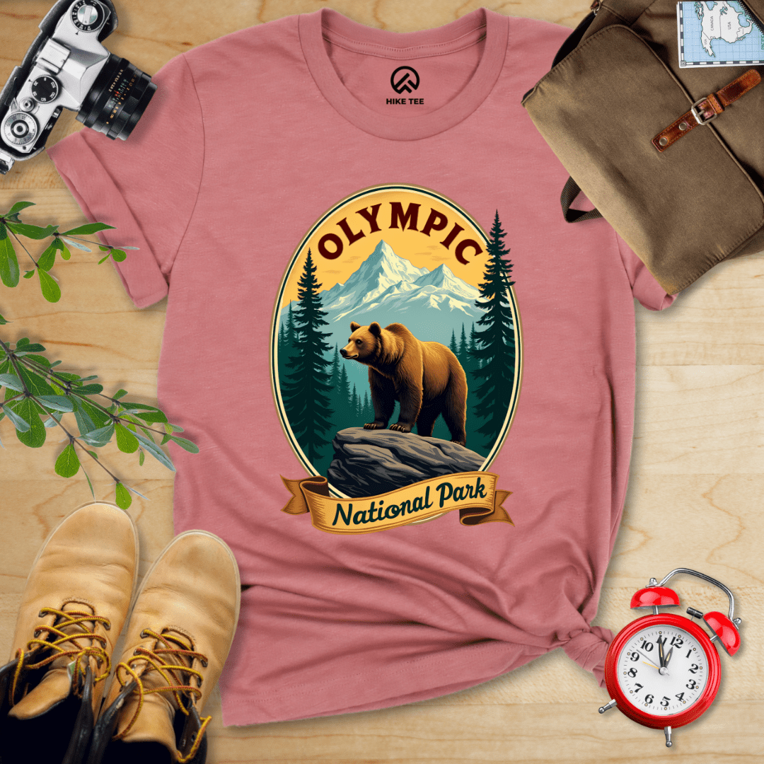 Hike Tee T-Shirt Heather Mauve / S Olympic Bear Shirt