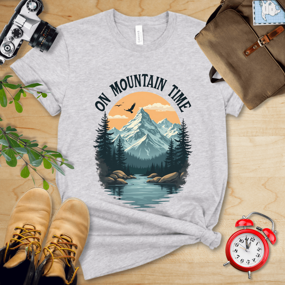 Printify T-Shirt Athletic Heather / S On Mountain Time Shirt