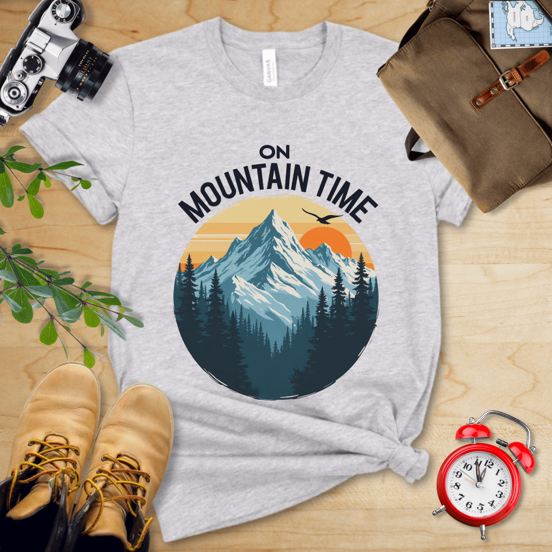 Printify T-Shirt Athletic Heather / S On Mountain Time Shirt