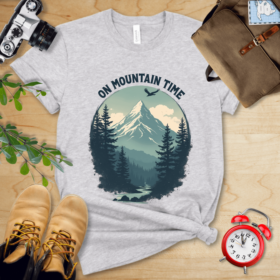 Printify T-Shirt Athletic Heather / S On Mountain Time Shirt