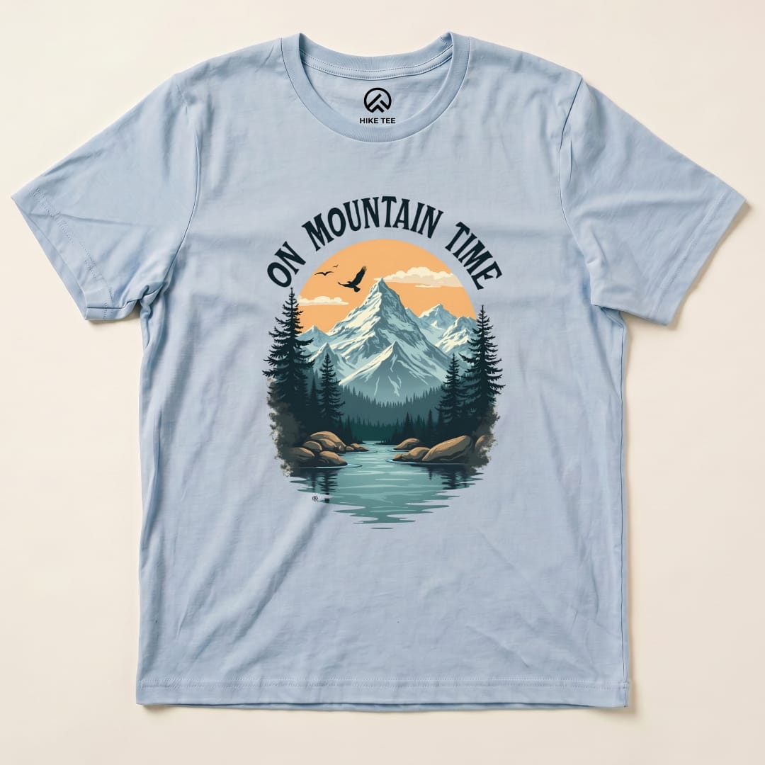 On Mountain Time Shirt Hike Tee T-Shirt Baby Blue / S