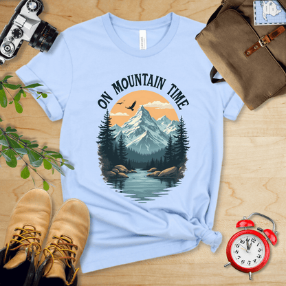 Printify T-Shirt Baby Blue / S On Mountain Time Shirt