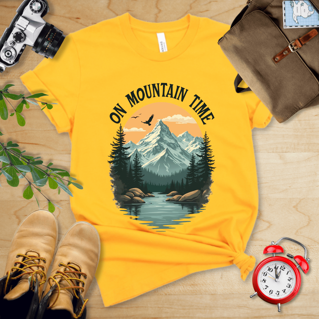 Printify T-Shirt Gold / S On Mountain Time Shirt