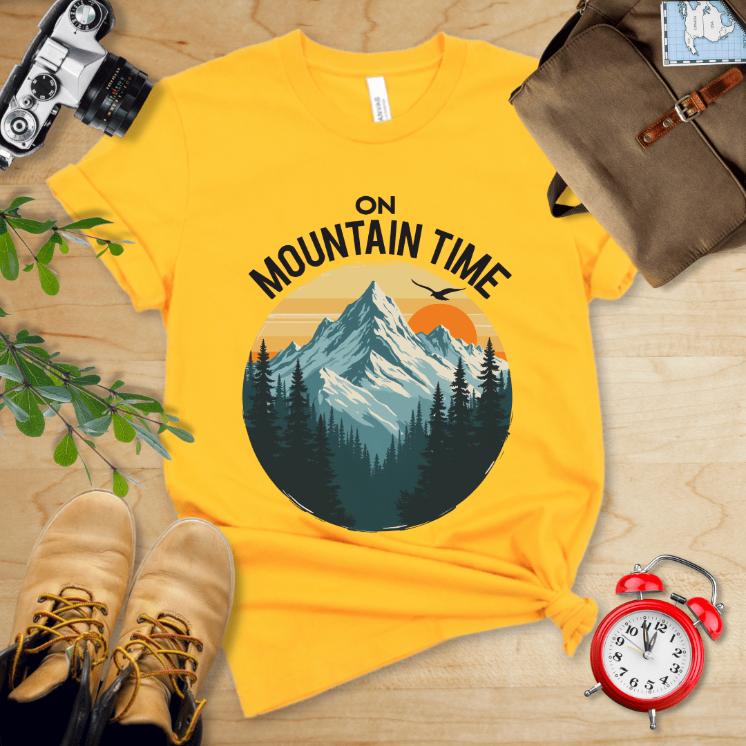 Printify T-Shirt Gold / S On Mountain Time Shirt