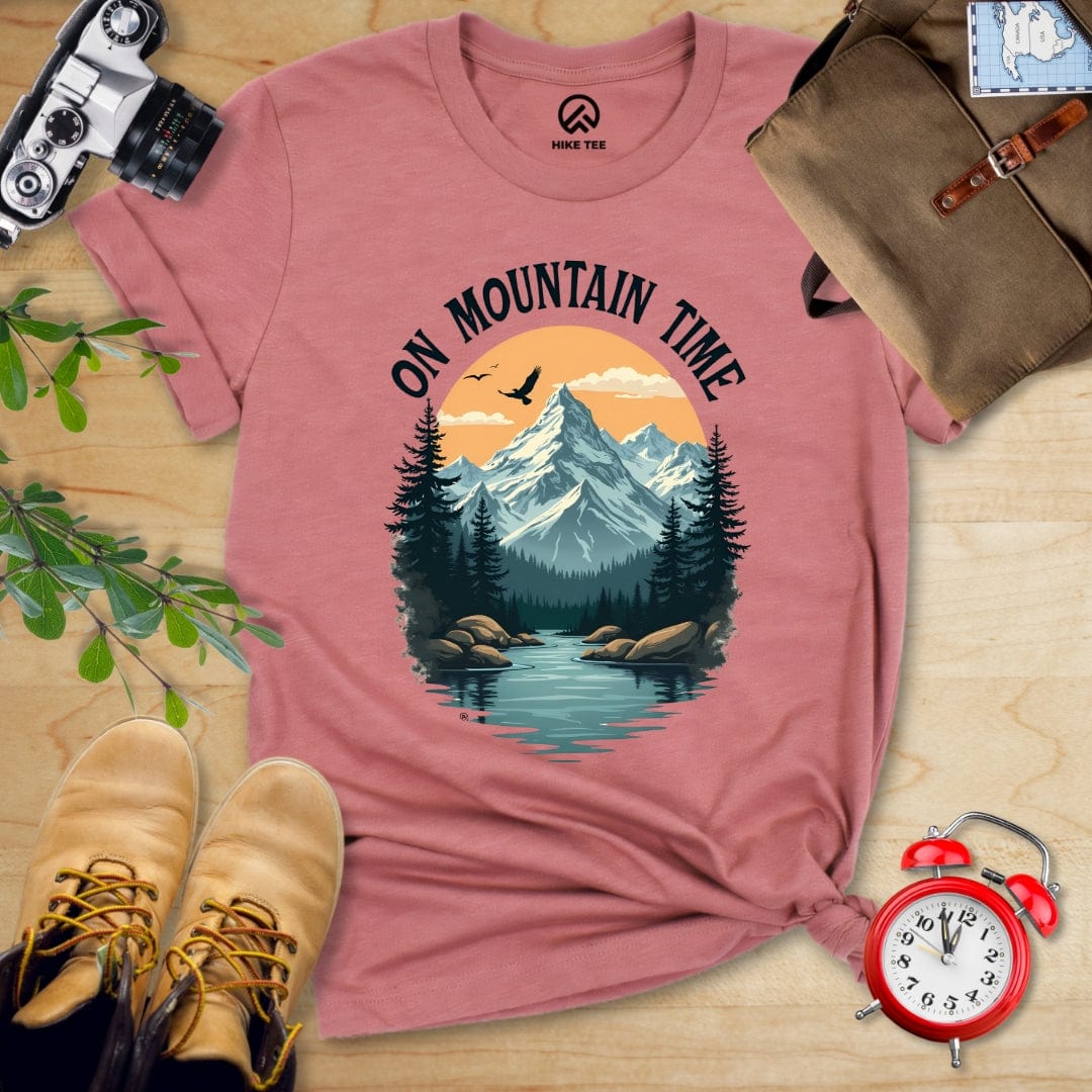 Hike Tee T-Shirt Heather Mauve / S On Mountain Time Shirt