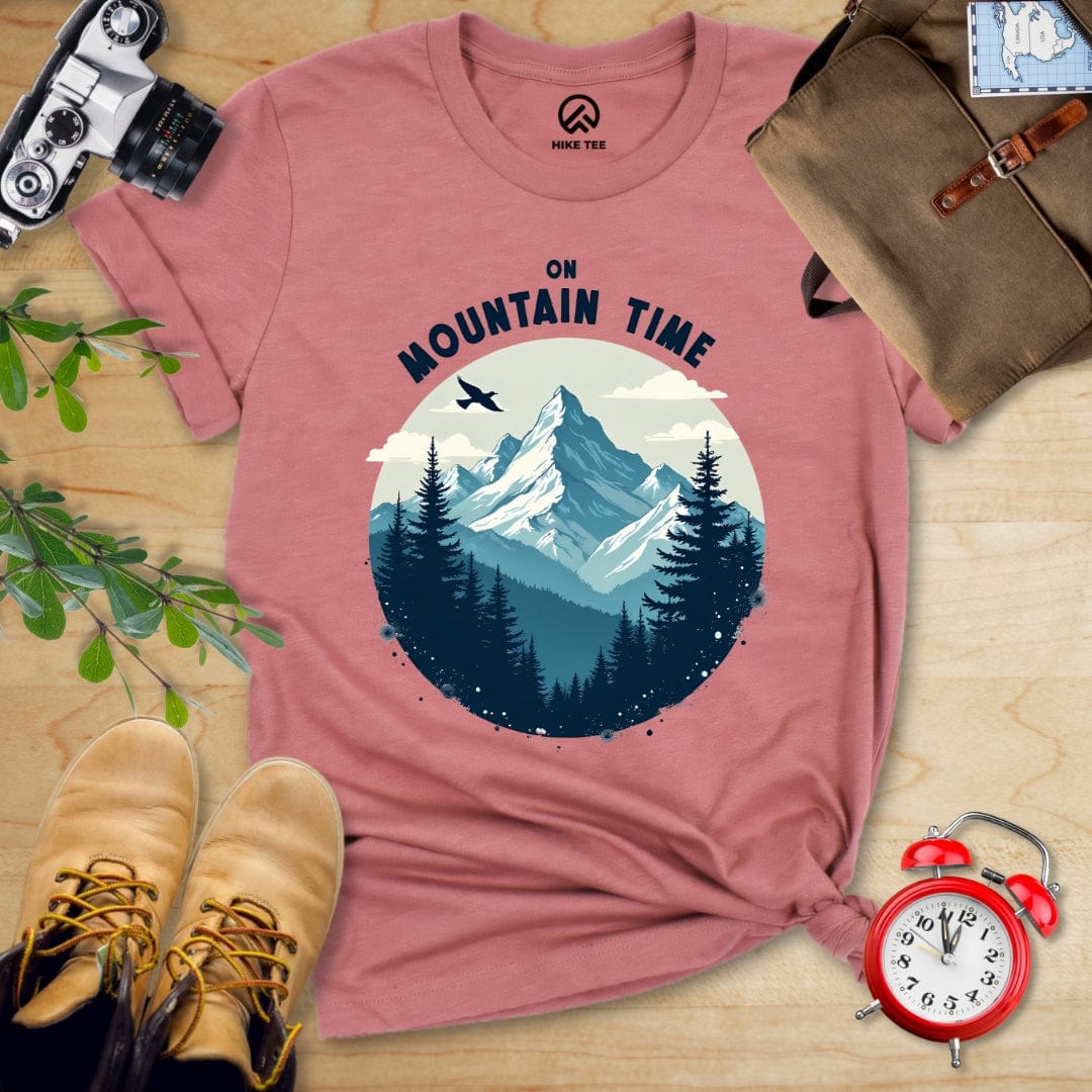 Hike Tee T-Shirt Heather Mauve / S On Mountain Time Shirt