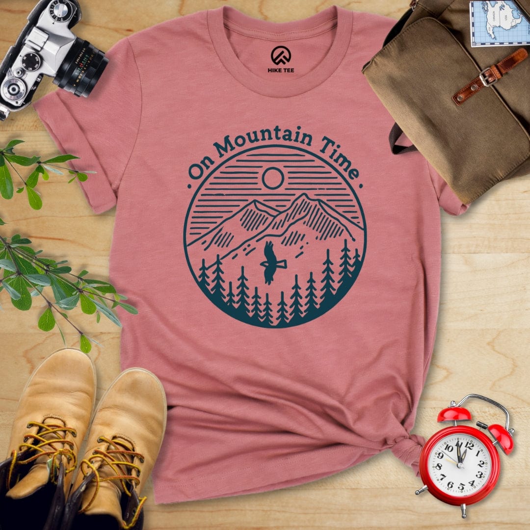 Hike Tee T-Shirt Heather Mauve / S On Mountain Time Shirt