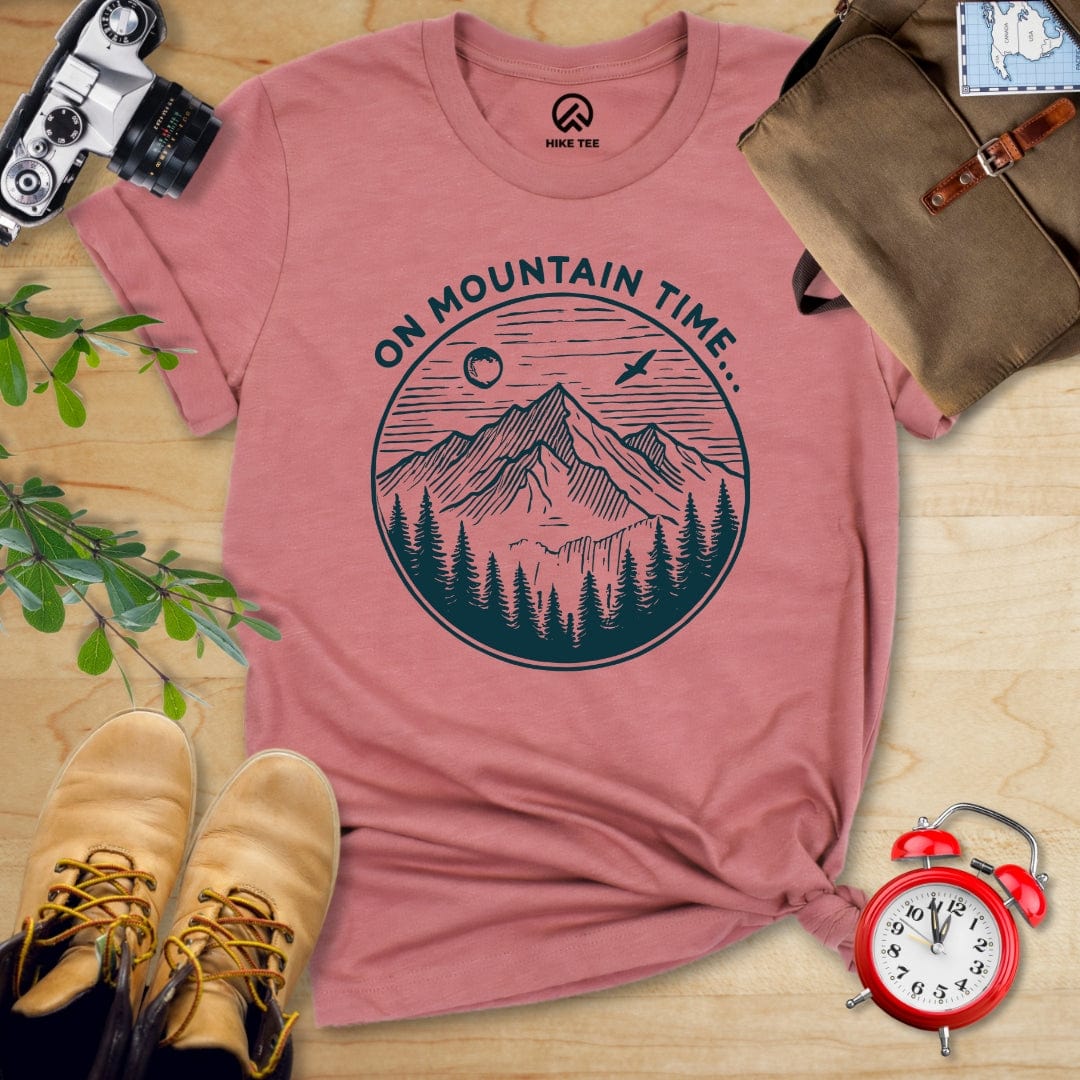 Hike Tee T-Shirt Heather Mauve / S On Mountain Time Shirt
