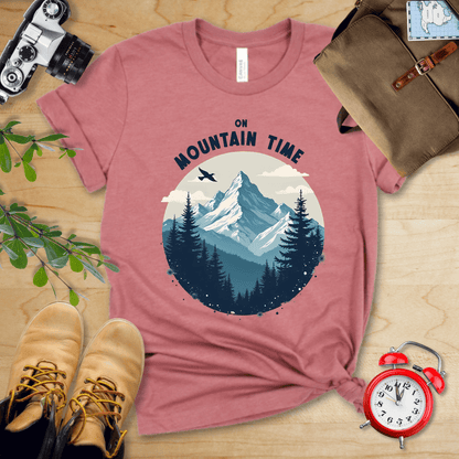 Printify T-Shirt Heather Mauve / S On Mountain Time Shirt