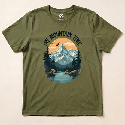 On Mountain Time Shirt Hike Tee T-Shirt Military Green / S