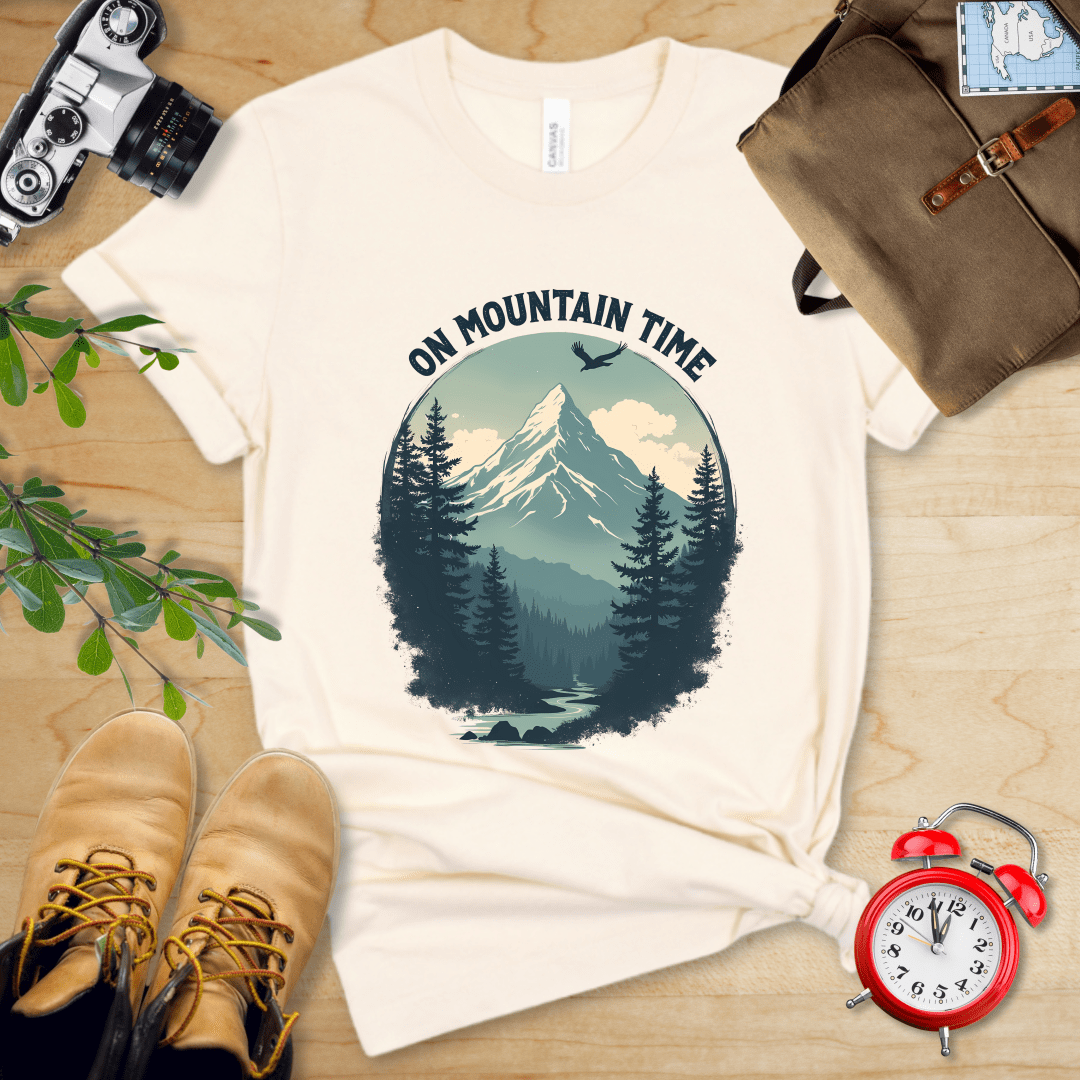 Printify T-Shirt Natural / S On Mountain Time Shirt