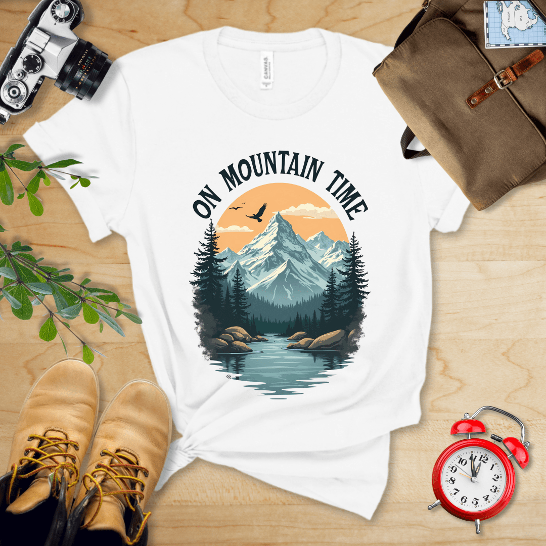 Printify T-Shirt White / S On Mountain Time Shirt