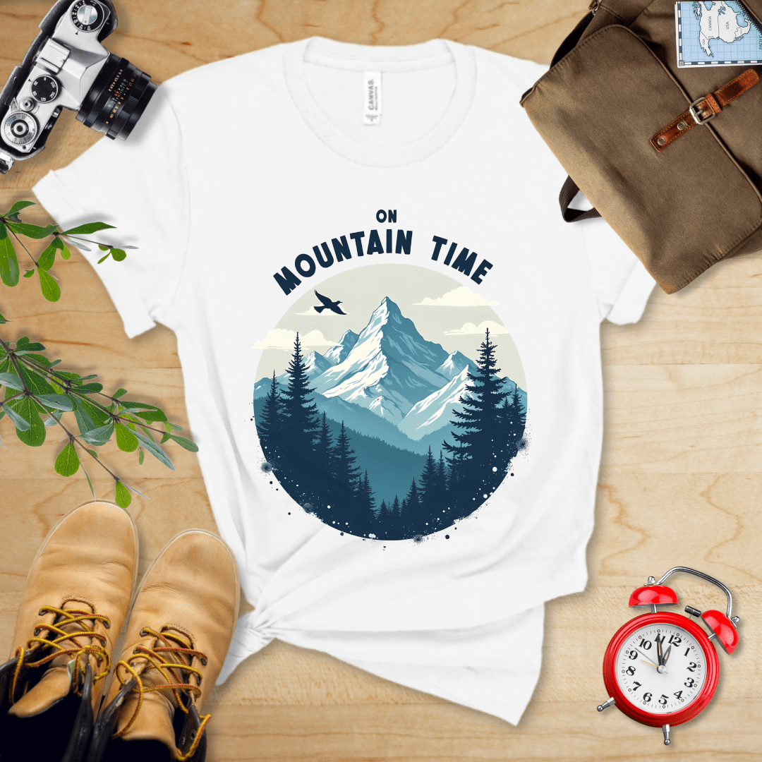 Printify T-Shirt White / S On Mountain Time Shirt