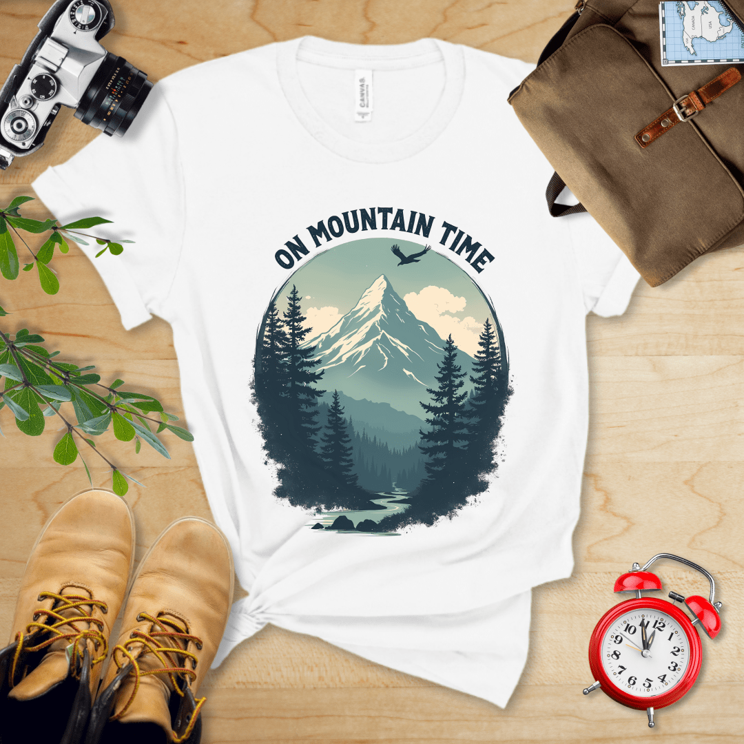 Printify T-Shirt White / S On Mountain Time Shirt